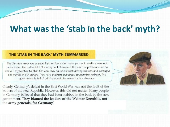 What was the ‘stab in the back’ myth? 