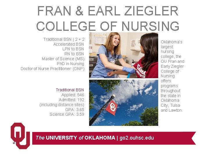 FRAN & EARL ZIEGLER COLLEGE OF NURSING Traditional BSN | 2 + 2 Accelerated