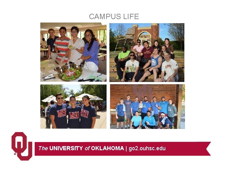 CAMPUS LIFE The UNIVERSITY of OKLAHOMA | go 2. ouhsc. edu ® 