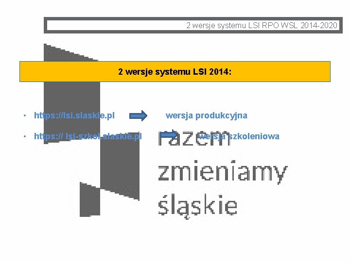 2 wersje systemu LSI RPO WSL 2014 -2020 2 wersje systemu LSI 2014: •