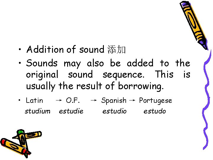  • Addition of sound 添加 • Sounds may also be added to the
