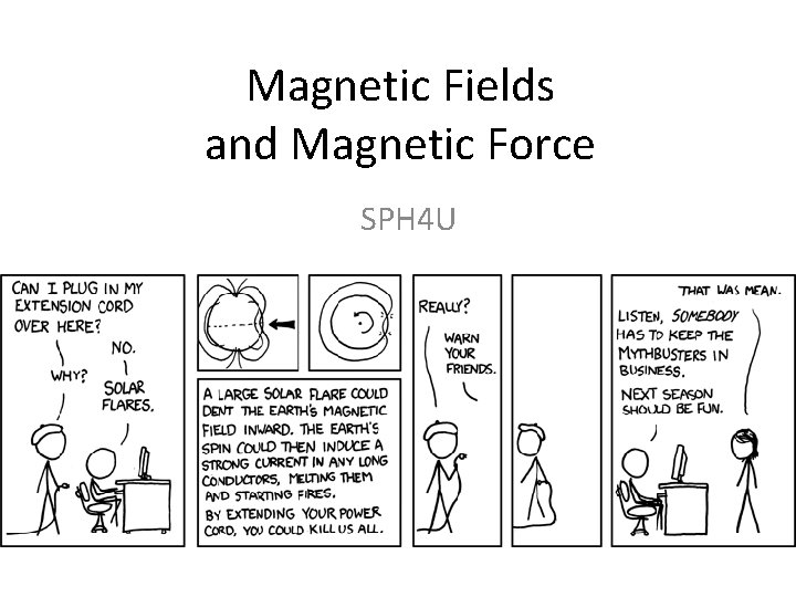 Magnetic Fields and Magnetic Force SPH 4 U 