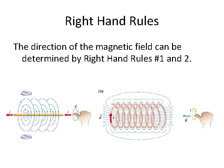 Right Hand Rules The direction of the magnetic field can be determined by Right