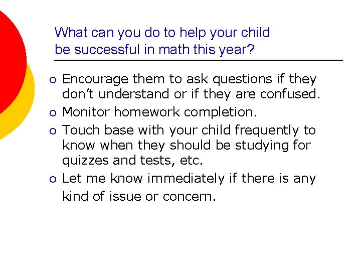 What can you do to help your child be successful in math this year?