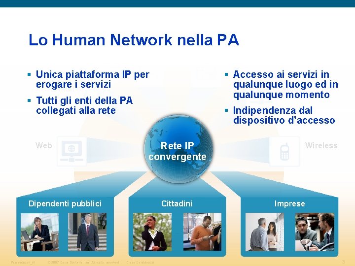 Lo Human Network nella PA Phone Fax § Unica piattaforma IP per erogare E-mail Lo Human Network nella PA Phone Fax § Unica piattaforma IP per erogare E-mail