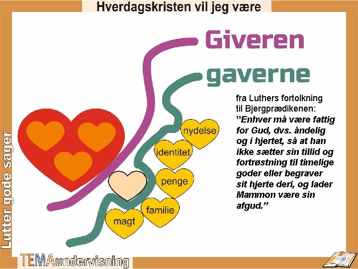 fra Luthers fortolkning til Bjergprædikenen: ”Enhver må være fattig for Gud, dvs. åndelig og
