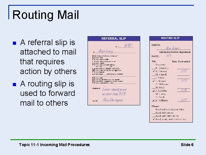 The Office Procedures and Technology Chapter 11 Processing