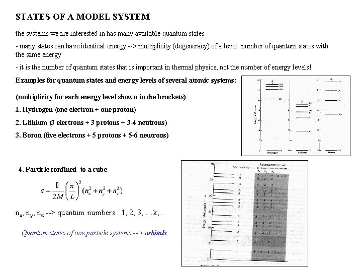 STATES OF A MODEL SYSTEM the systems we