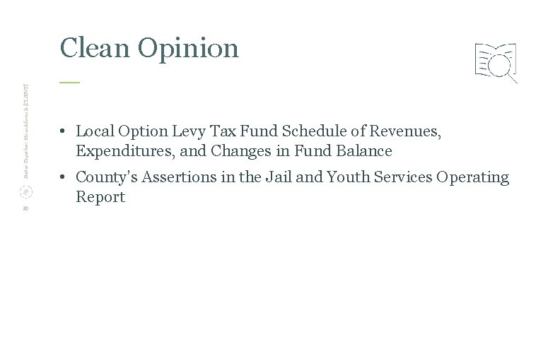 Better Together: Moss Adams & [CLIENT] Clean Opinion 30 • Local Option Levy Tax