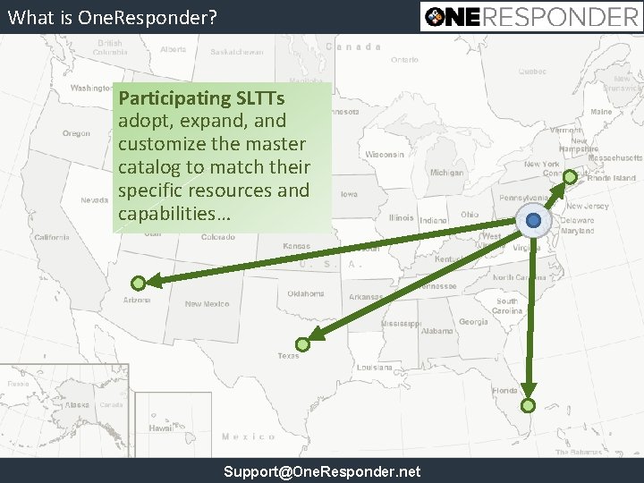 What is One. Responder? Participating SLTTs adopt, expand, and customize the master catalog to