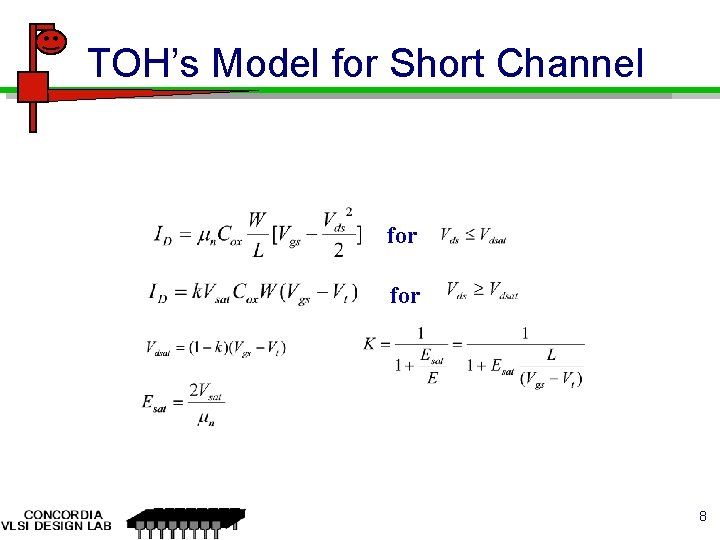 TOH’s Model for Short Channel for 8 