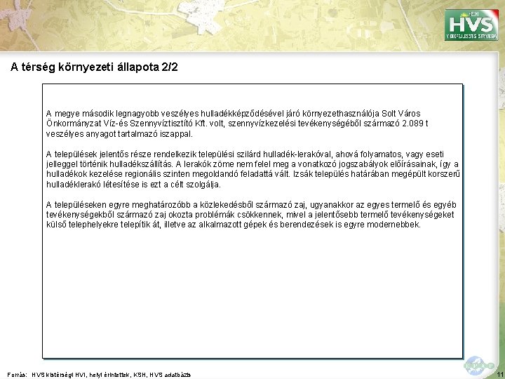 A térség környezeti állapota 2/2 A megye második legnagyobb veszélyes hulladékképződésével járó környezethasználója Solt