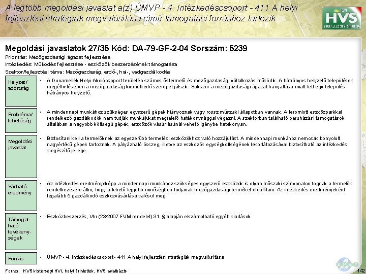 A legtöbb megoldási javaslat a(z) ÚMVP - 4. Intézkedéscsoport - 411 A helyi fejlesztési