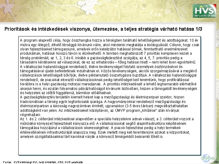 Prioritások és intézkedések viszonya, ütemezése, a teljes stratégia várható hatása 1/3 A program alapvető