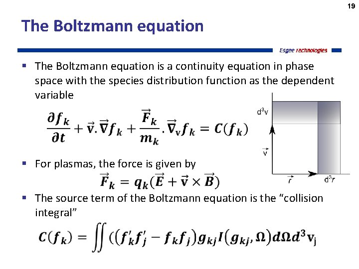 19 The Boltzmann equation § The Boltzmann equation is a continuity equation in phase
