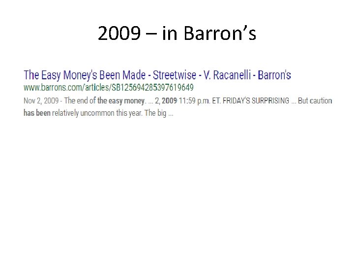 2009 – in Barron’s 