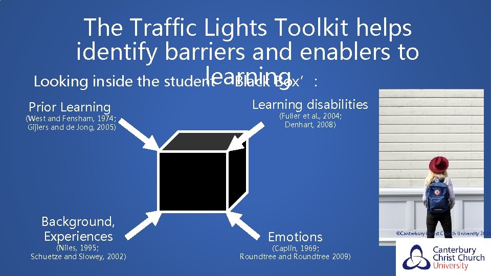 The Traffic Lights Toolkit helps identify barriers and enablers to learning Looking inside the