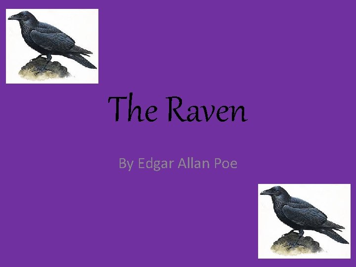 The Raven By Edgar Allan Poe 