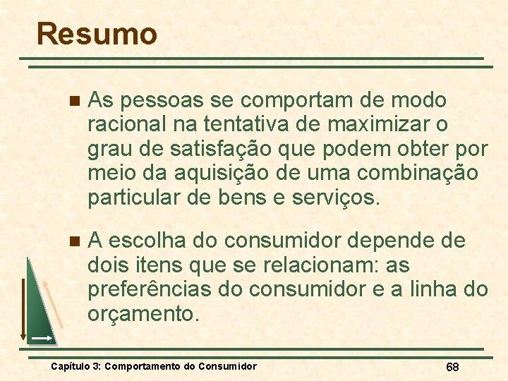 Resumo n As pessoas se comportam de modo racional na tentativa de maximizar o