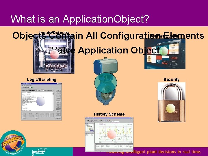 What is an Application. Object? Alarms/Events Objects Contain All Configuration Elements Inputs/Outputs Valve Application