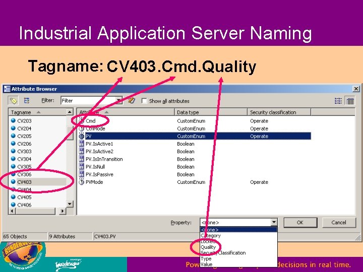 Industrial Application Server Naming Tagname: CV 403. Cmd. Quality 24 