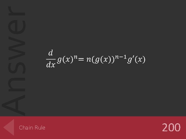 Answer Chain Rule 200 