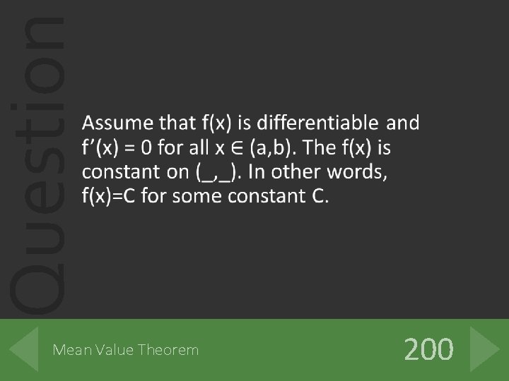 Question Mean Value Theorem 200 