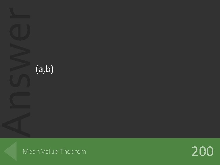 Answer (a, b) Mean Value Theorem 200 