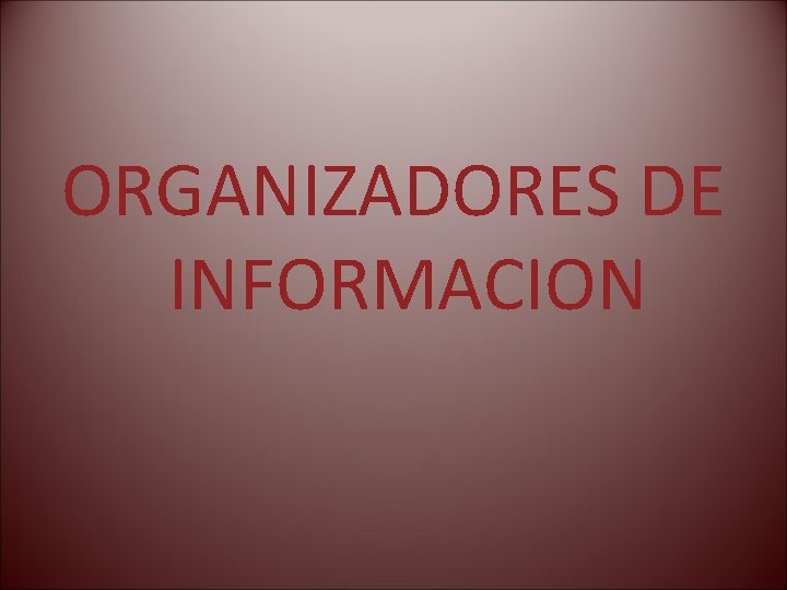 ORGANIZADORES DE INFORMACION 