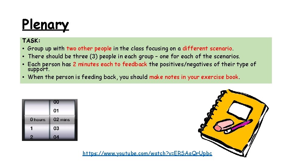 Plenary TASK: • Group up with two other people in the class focusing on