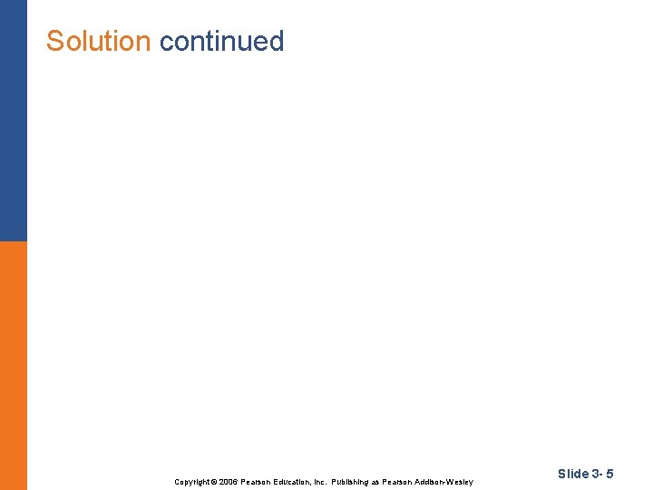 Solution continued Copyright © 2006 Pearson Education, Inc. Publishing as Pearson Addison-Wesley Slide 3