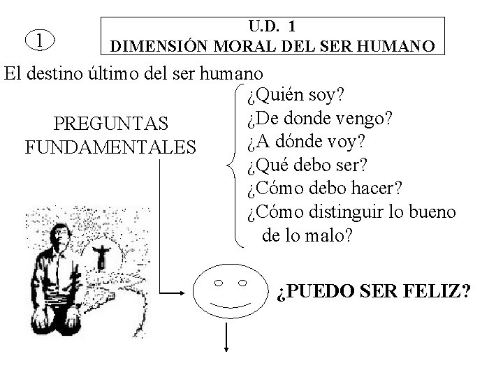 1 U. D. 1 DIMENSIÓN MORAL DEL SER HUMANO El destino último del ser