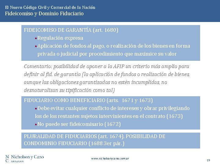 El Nuevo Código Civil y Comercial de la Nación Fideicomiso y Dominio Fiduciario FIDEICOMISO