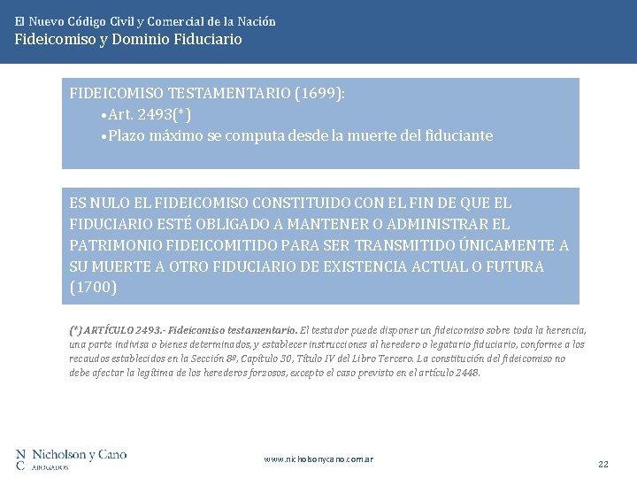 El Nuevo Código Civil y Comercial de la Nación Fideicomiso y Dominio Fiduciario FIDEICOMISO