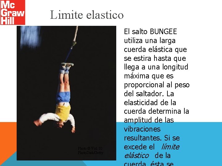 Limite elastico Photo © Vol. 10 Photo. Disk/Getty El salto BUNGEE utiliza una larga