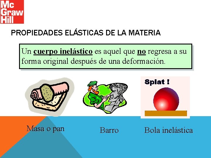 PROPIEDADES ELÁSTICAS DE LA MATERIA Un cuerpo inelástico es aquel que no regresa a