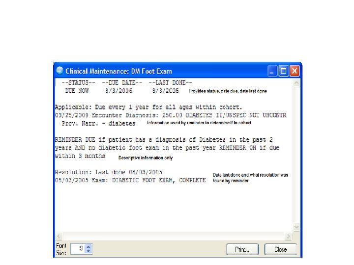 Clinical Maintenance for DUE reminder Clinical Maintenance for DUE reminder