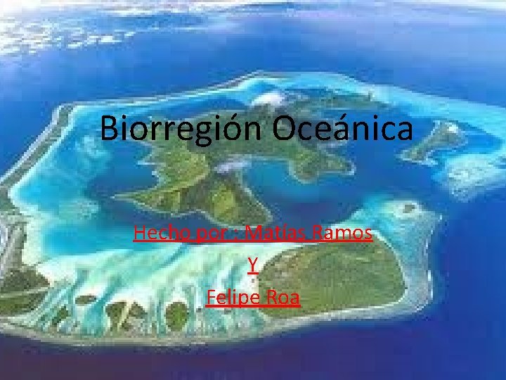 Biorregión Oceánica Hecho por : Matías Ramos Y Felipe Roa 