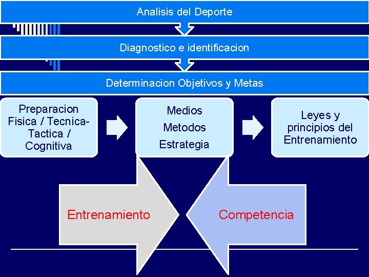 Analisis del Deporte Diagnostico e identificacion Determinacion Objetivos y Metas Preparacion Fisica / Tecnica.