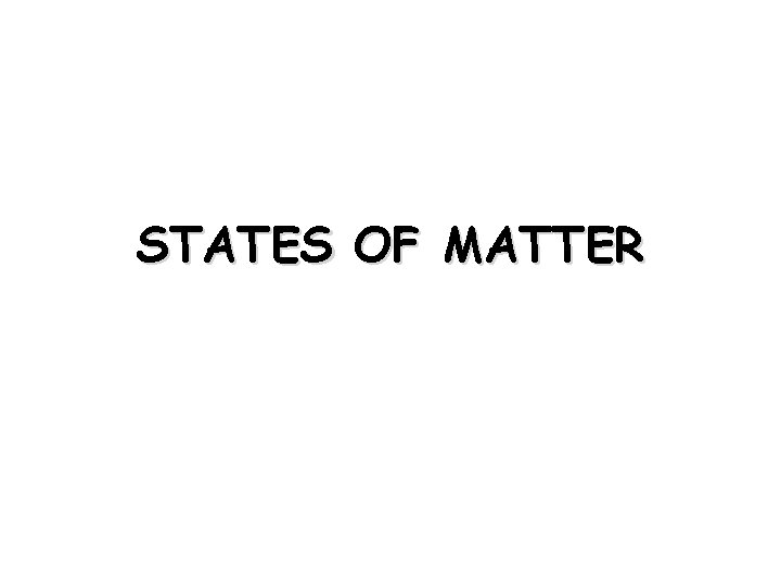 STATES OF MATTER 