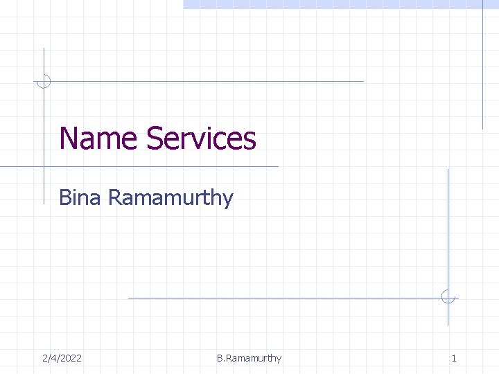 Name Services Bina Ramamurthy 2/4/2022 B. Ramamurthy 1 