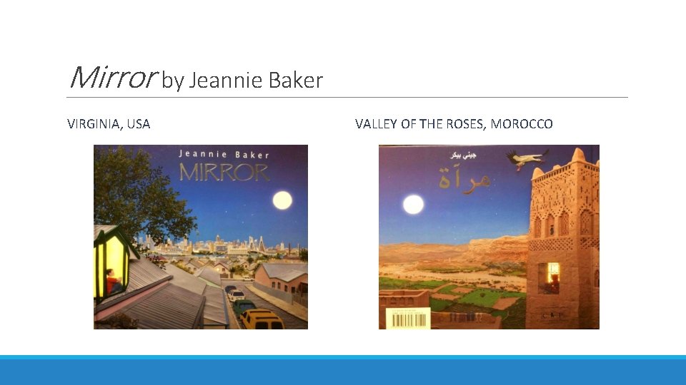 Mirror by Jeannie Baker VIRGINIA, USA VALLEY OF THE ROSES, MOROCCO 