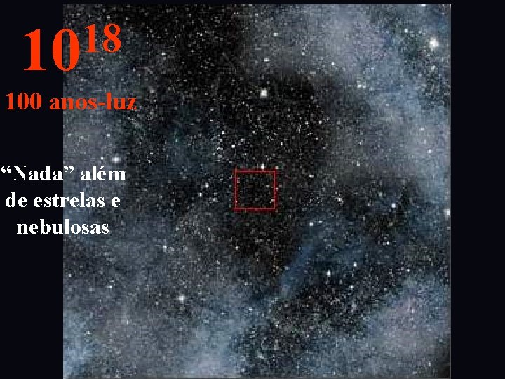 18 10 100 anos-luz “Nada” além de estrelas e nebulosas 