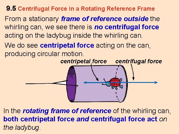 9. 5 Centrifugal Force in a Rotating Reference Frame From a stationary frame of