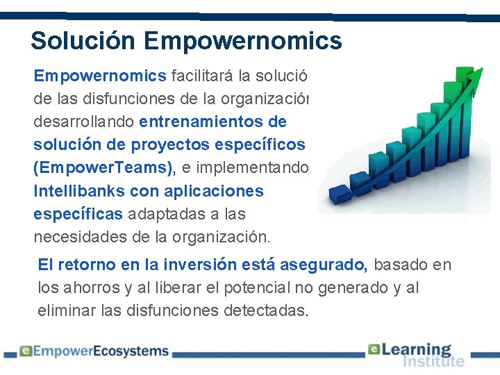 Solución Empowernomics facilitará la solución de las disfunciones de la organización, desarrollando entrenamientos de