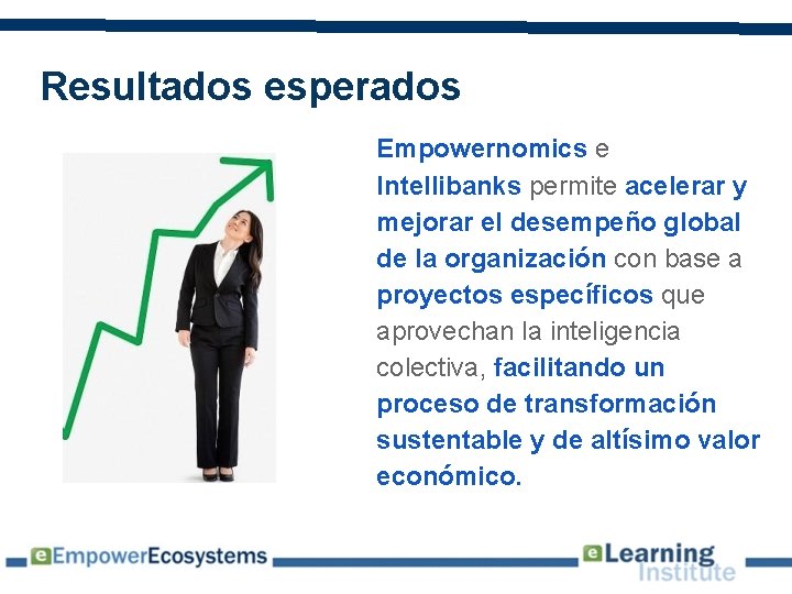 Resultados esperados Empowernomics e Intellibanks permite acelerar y mejorar el desempeño global de la