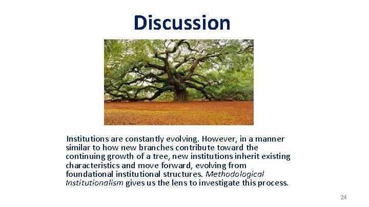 Discussion Institutions are constantly evolving. However, in a manner similar to how new branches Discussion Institutions are constantly evolving. However, in a manner similar to how new branches