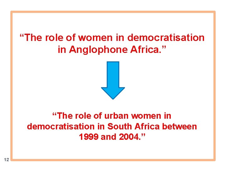 “The role of women in democratisation in Anglophone Africa. ” “The role of urban