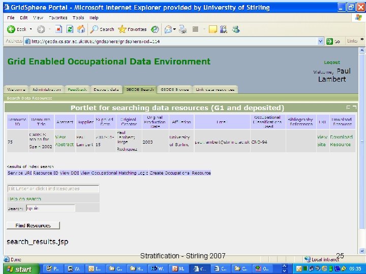 Stratification - Stirling 2007 25 