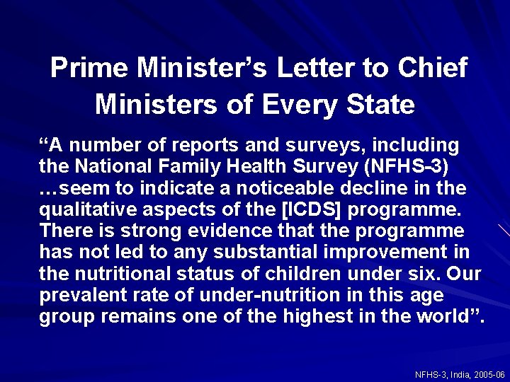 Prime Minister’s Letter to Chief Ministers of Every State “A number of reports and